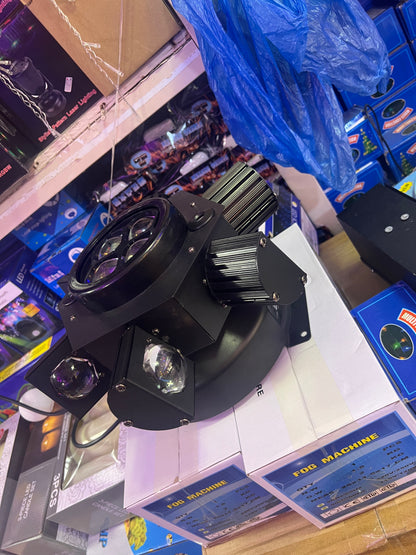 150W RGB Moving Head LED Stage Light – 6-Eye Rotating Beam with DMX512 Control