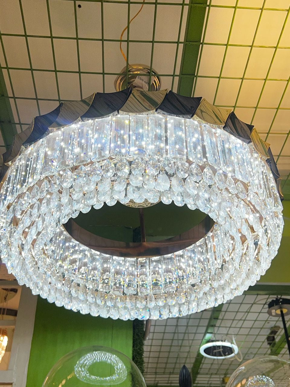 Royal Crown Crystal Chandelier – Gold & Clear