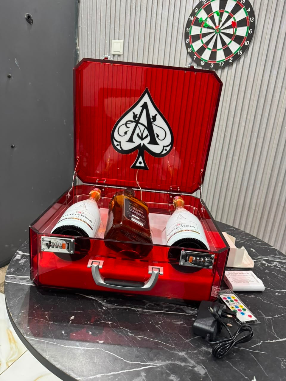 Ace of Spades LED Champagne Presenter Suitcase
