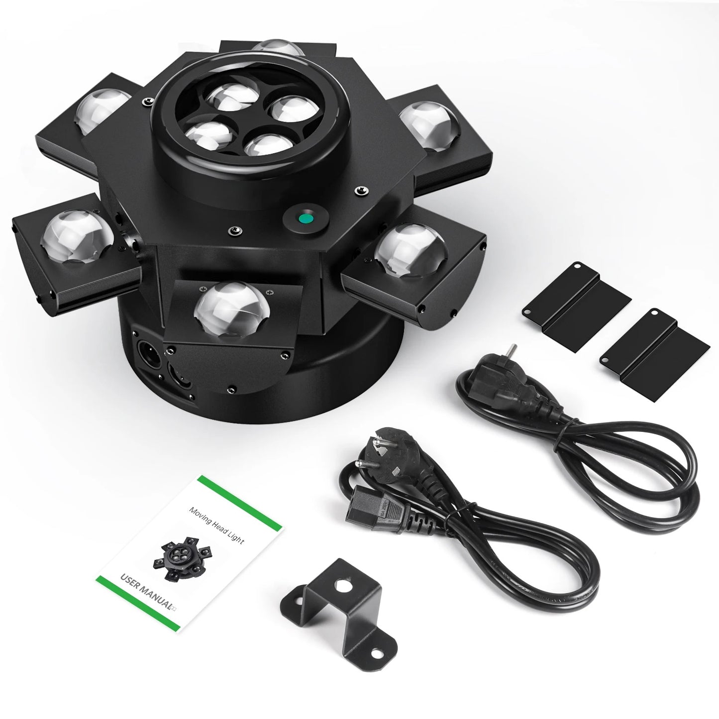 150W RGB Moving Head LED Stage Light – 6-Eye Rotating Beam with DMX512 Control