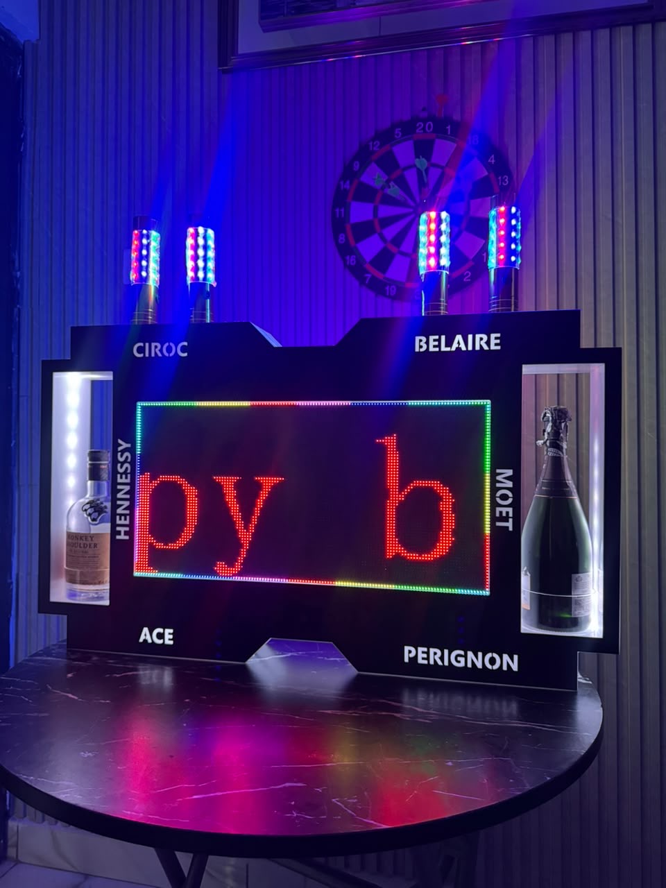 Programmable LED VIP bottle presenter sign