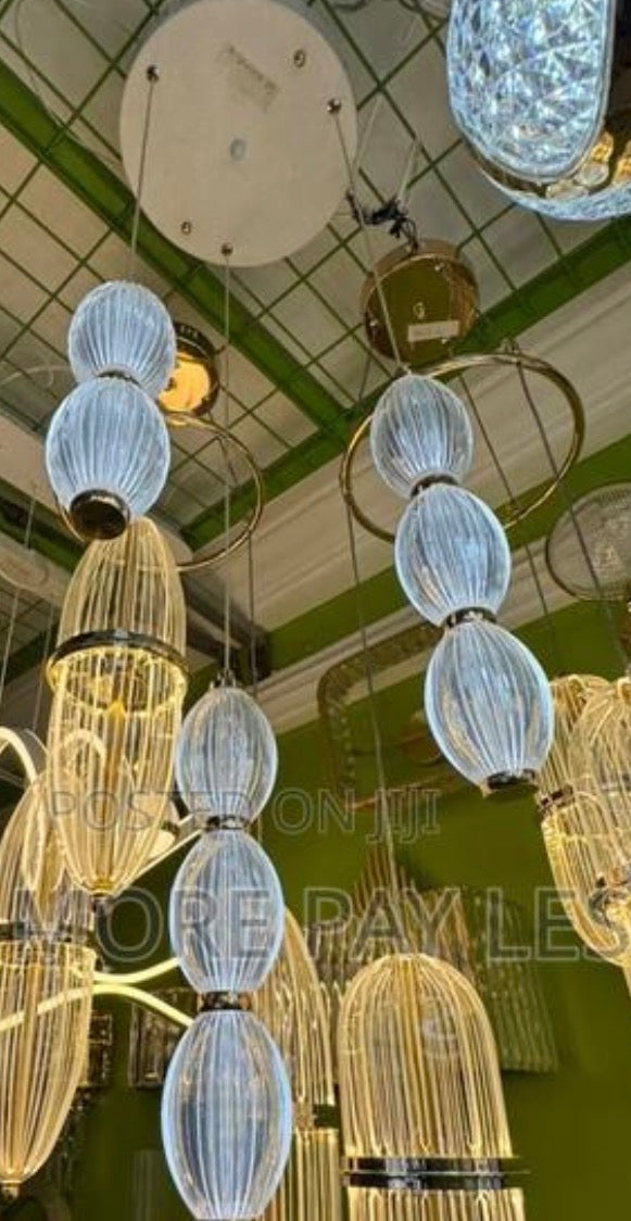 Modern vertical multi-globe glass pendant light