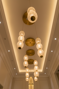 Modern vertical multi-globe glass pendant light