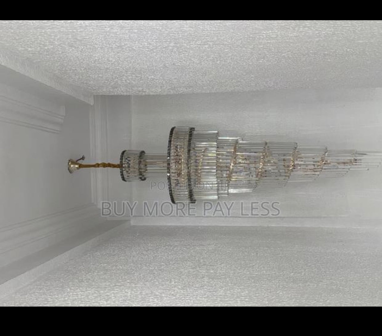 Long crystal LED chandelier