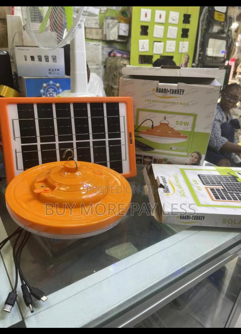 50 watts solar chargeable UFO bulb complete with solar panel