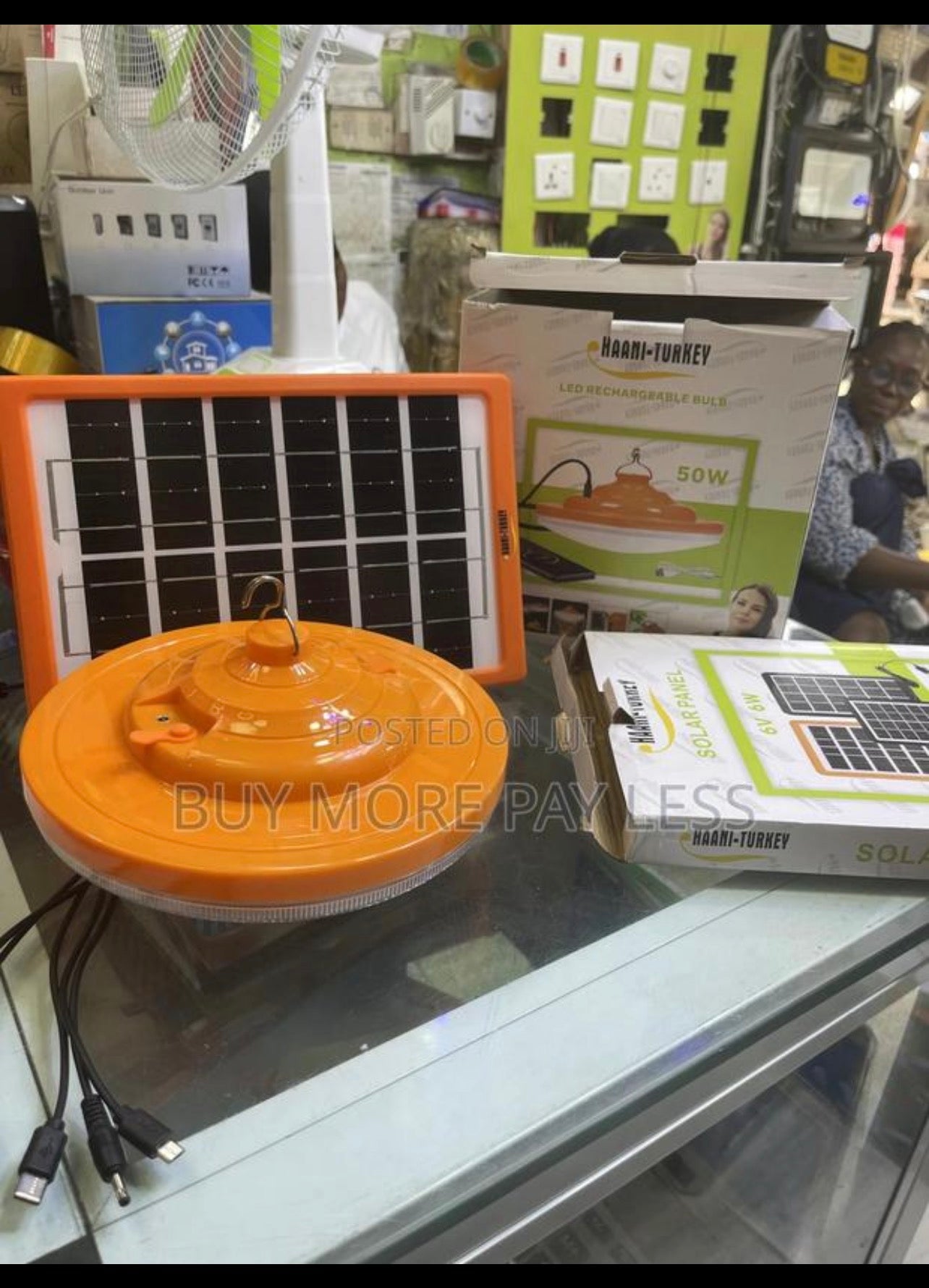 50 watts solar chargeable UFO bulb complete with solar panel