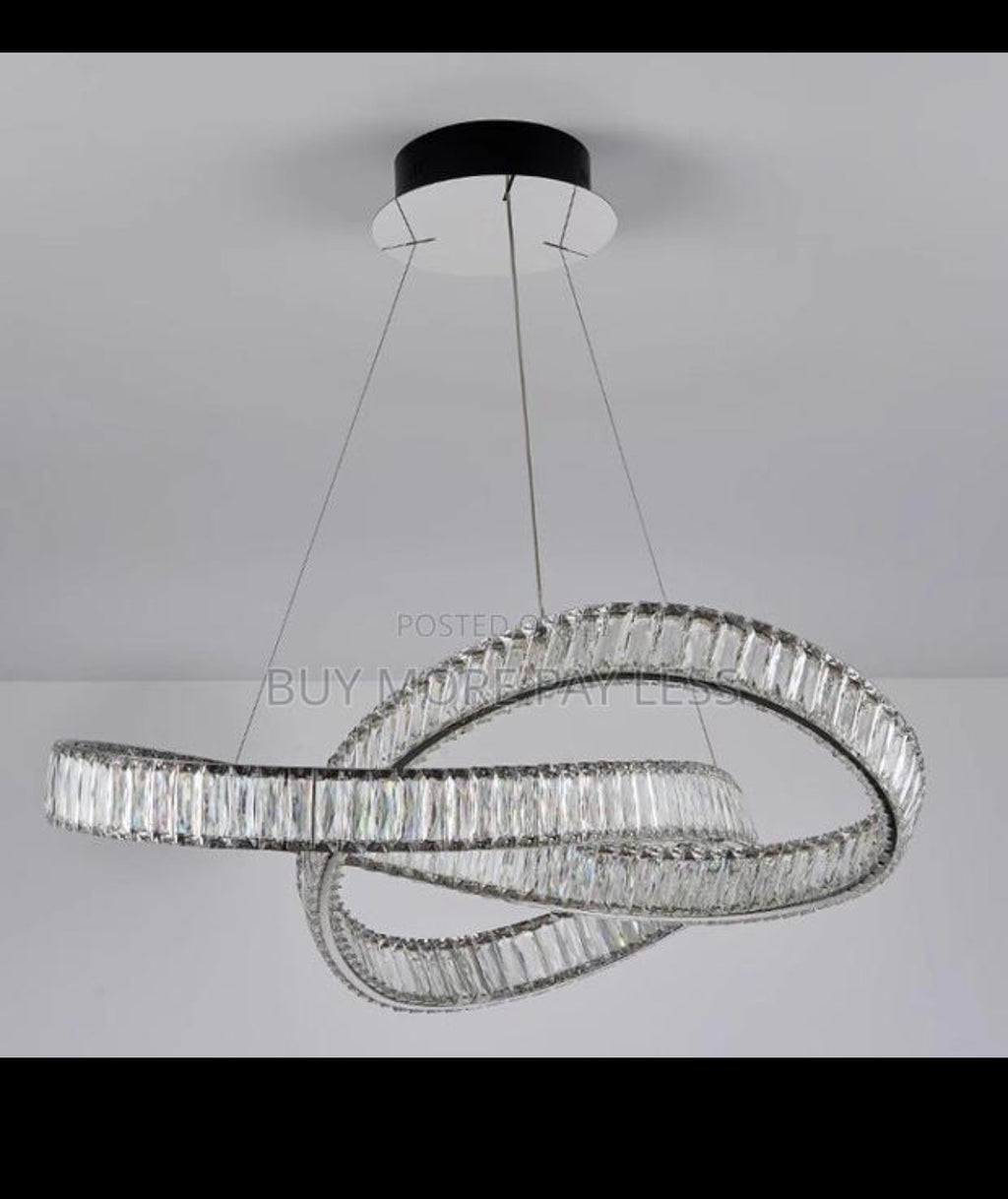 Infinity loop crystal LED chandelier
