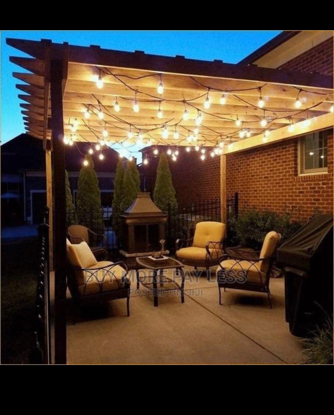 Pergola bulb strings