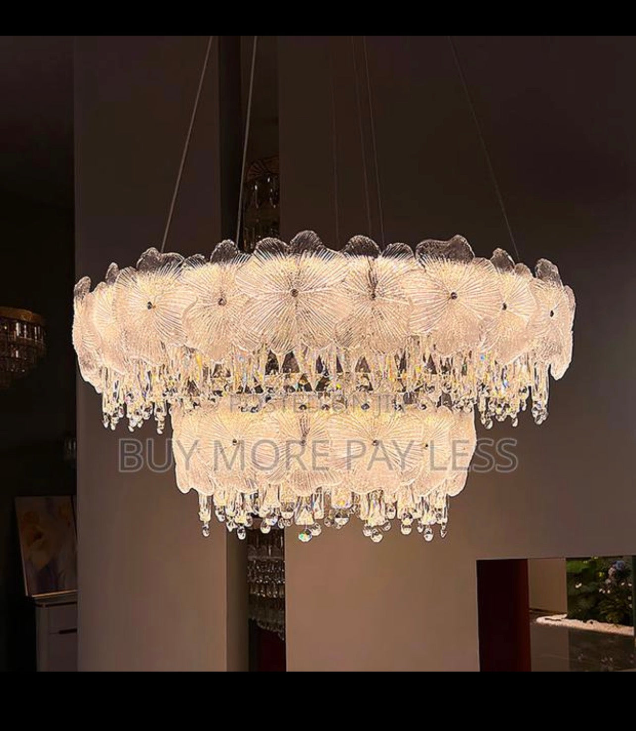 Multi tier crystal chandelier