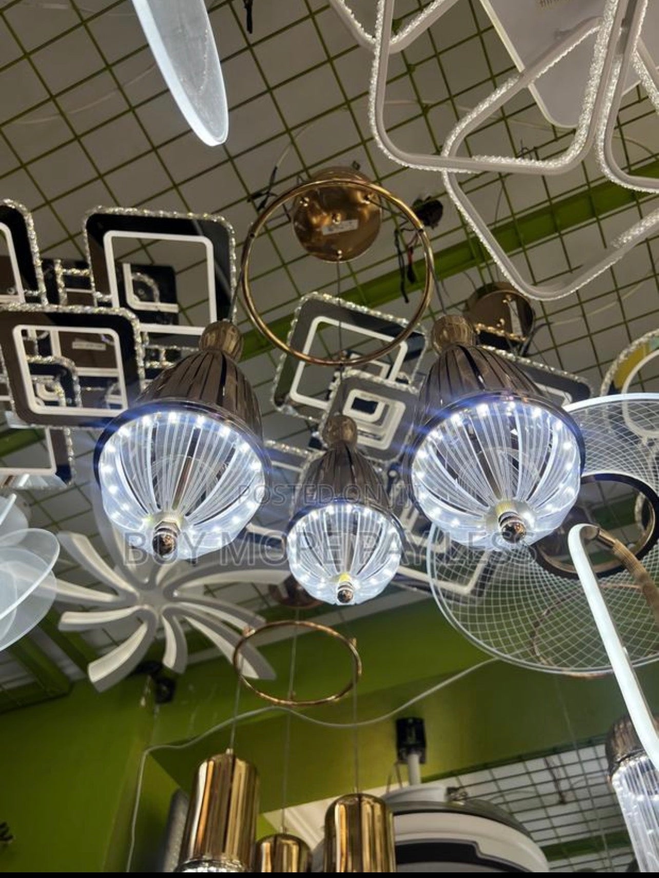 Modern multi head LED cluster pendant chandelier