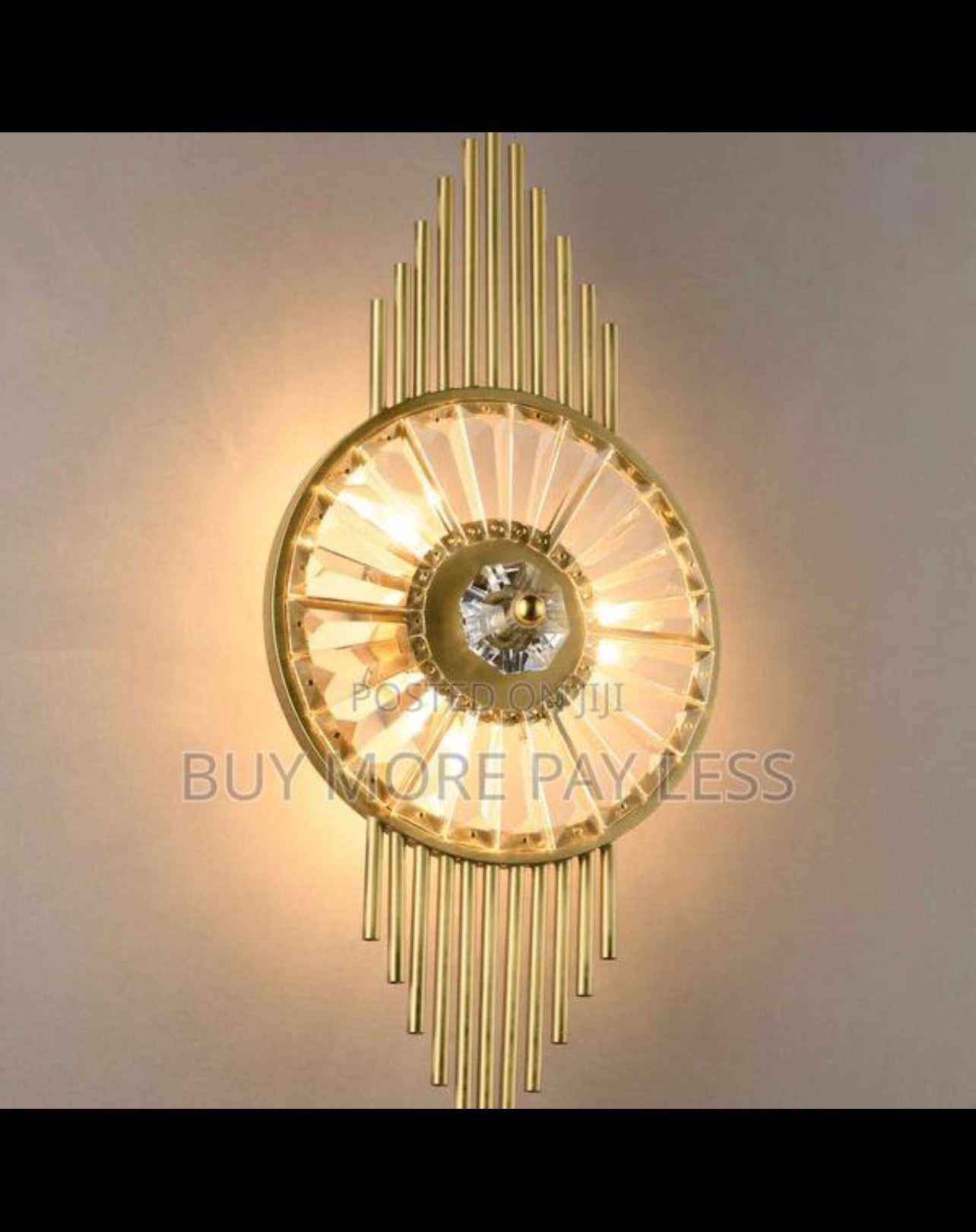Gold art deco crystal wall light/sconce