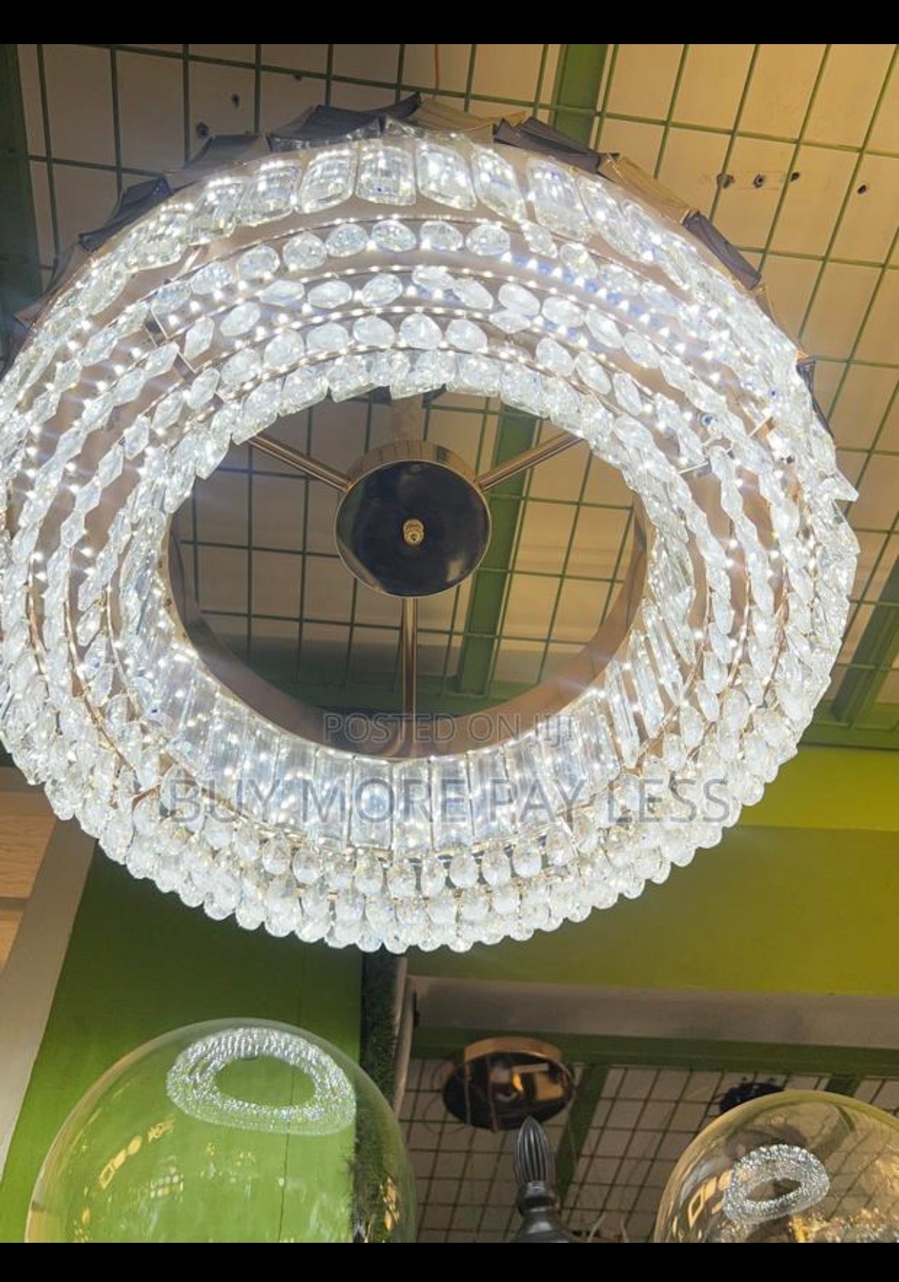 Circular crystal ring chandelier