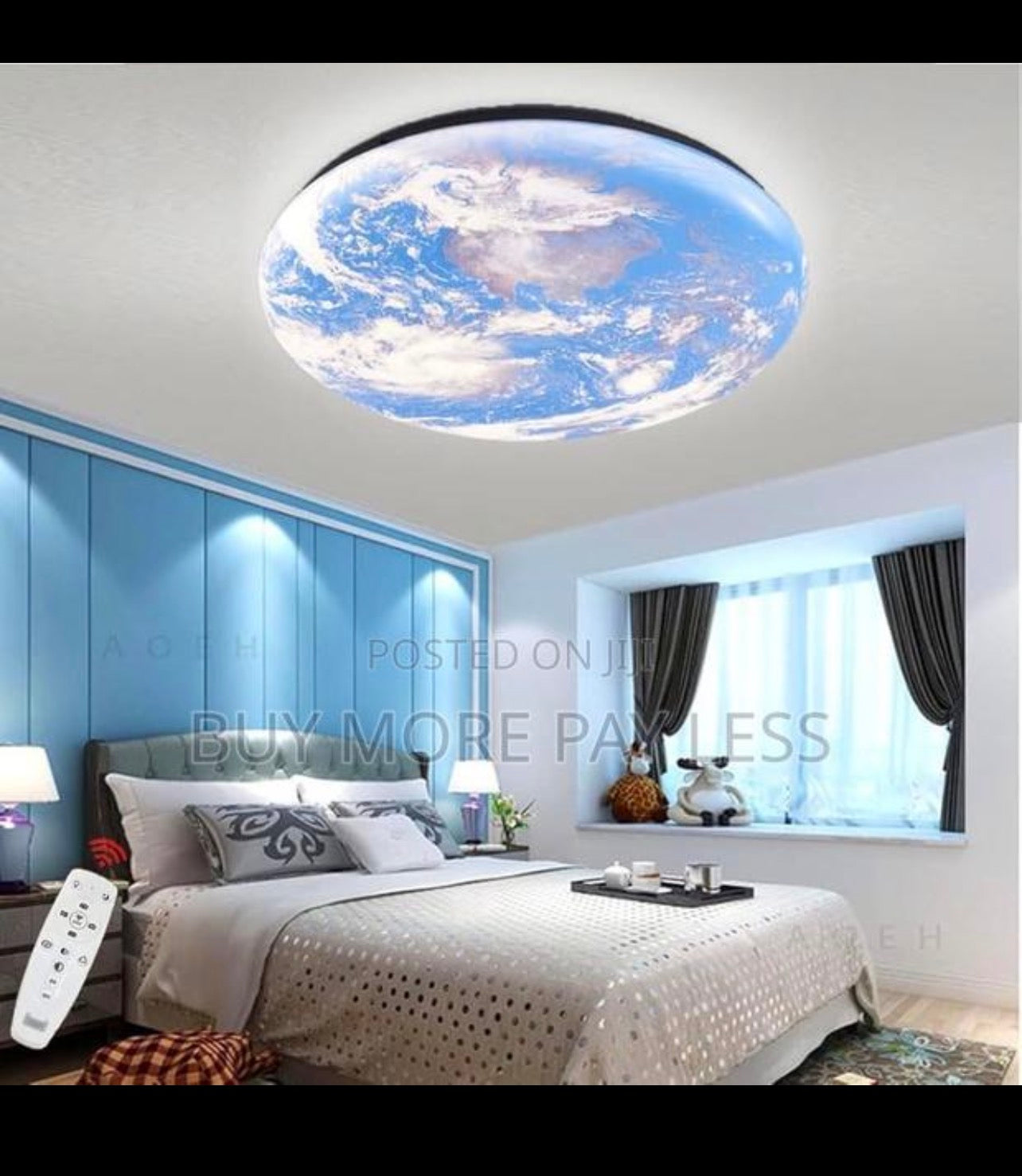 Galaxy nebula flush-mount LED ceiling light