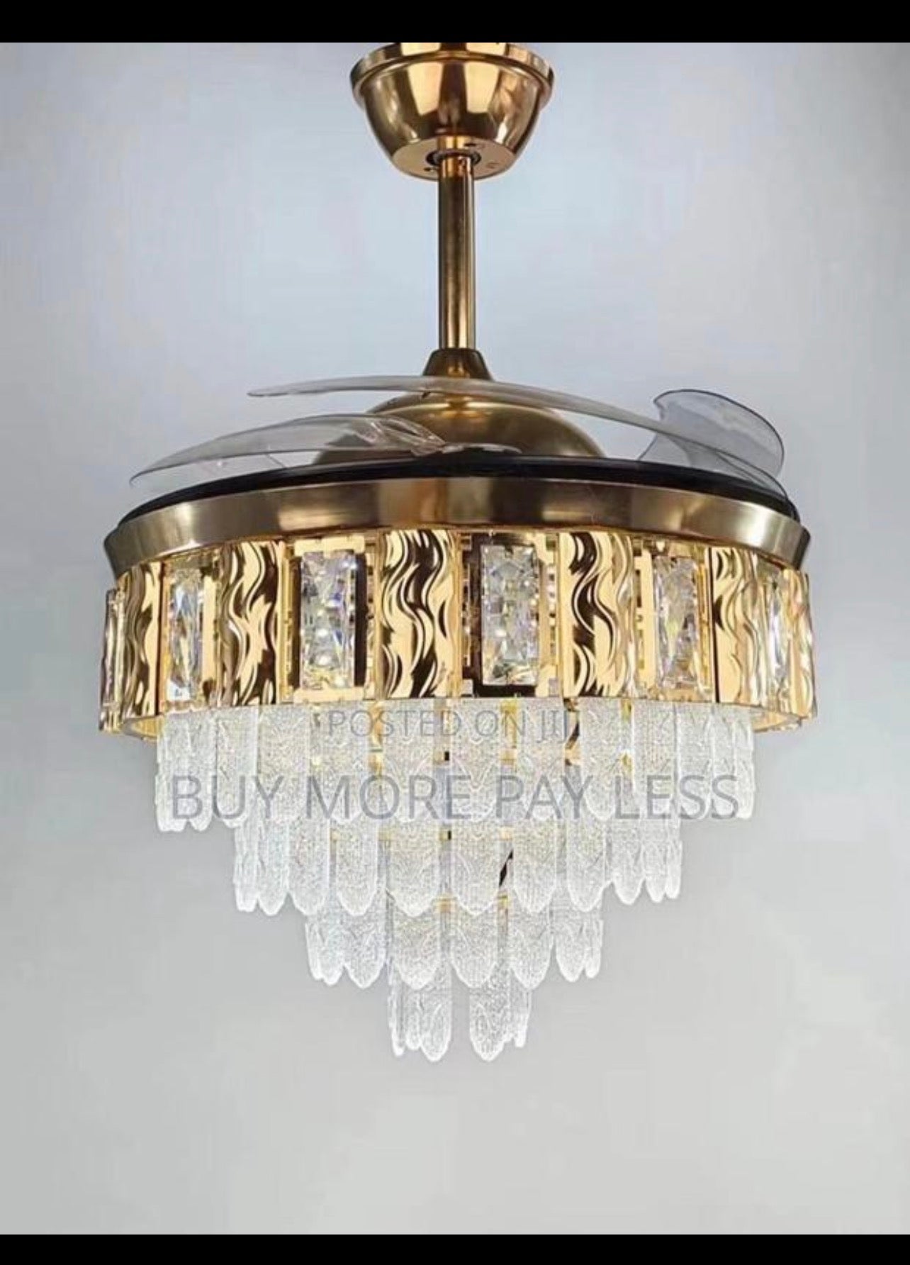 Crystal chandelier with fan