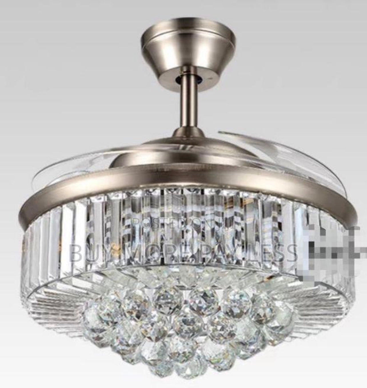 Crystal chandelier with fan