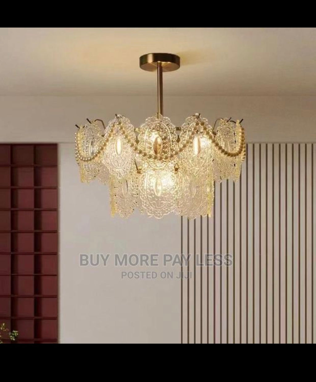 Golden crystal chandelier