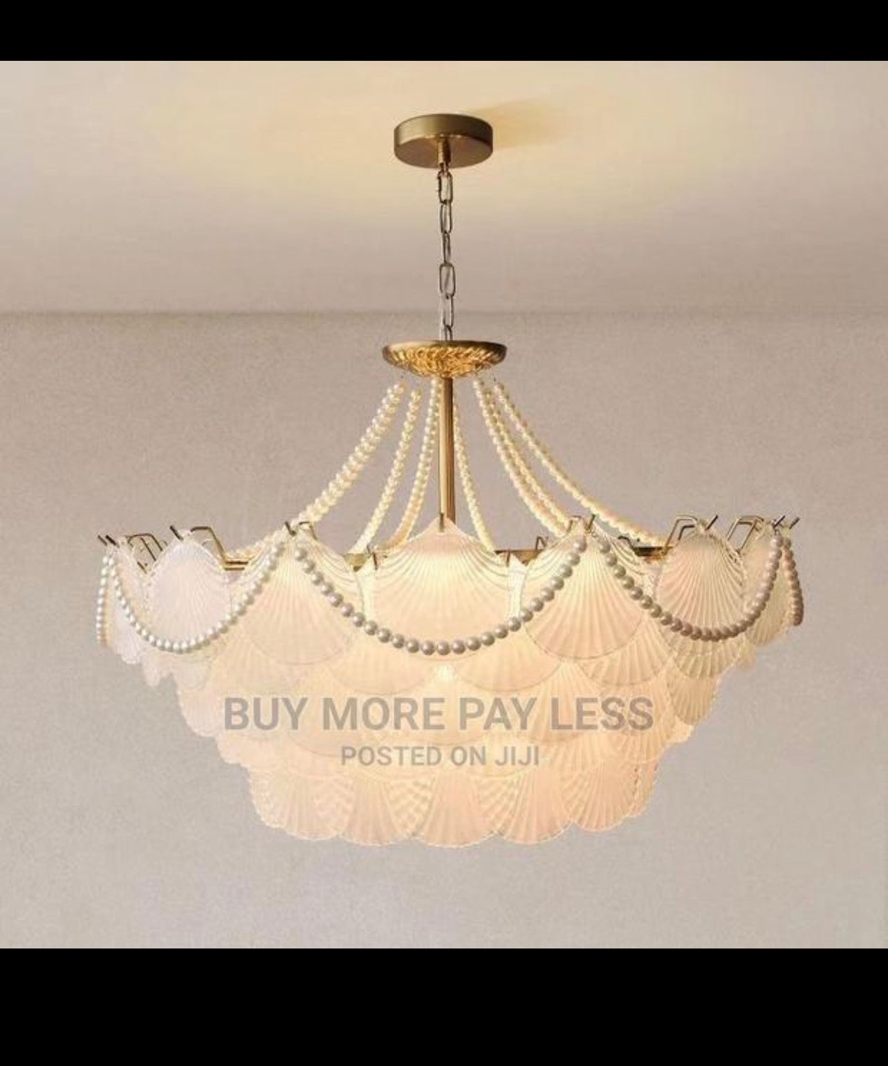 Golden crystal chandelier