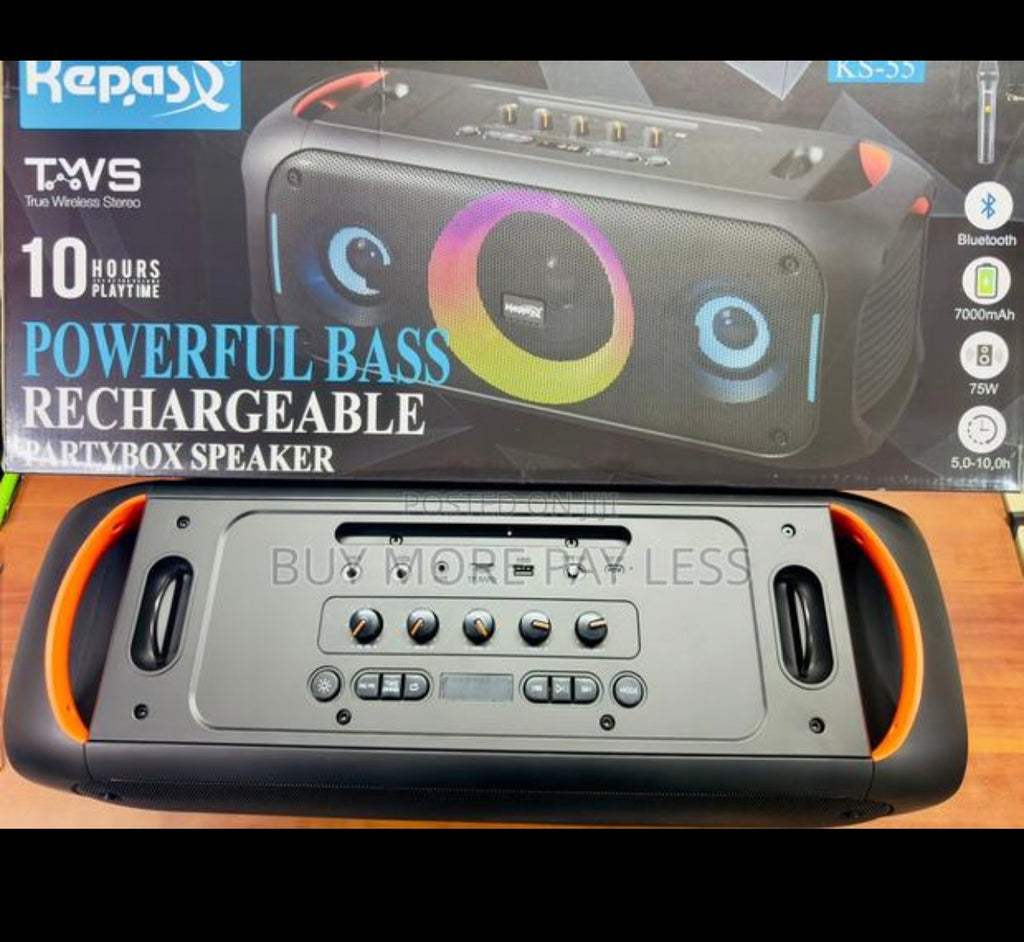 Powerful bass rechargeable party box speaker