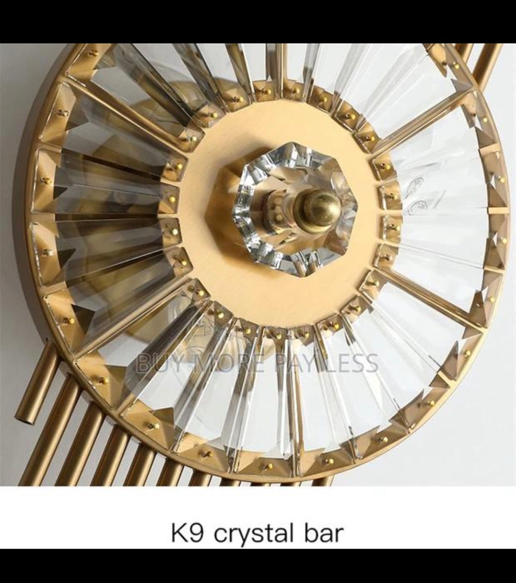 Gold art deco crystal wall light/sconce
