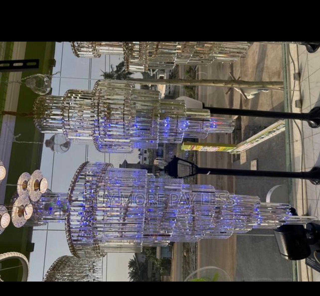 Long crystal LED chandelier