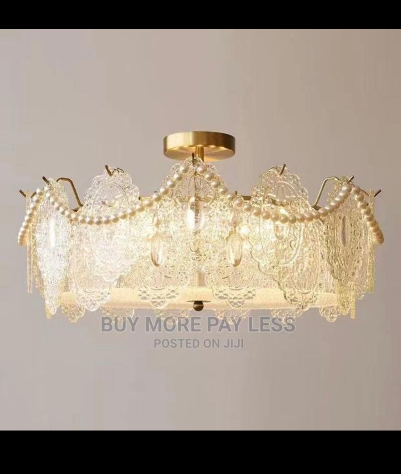 Golden crystal chandelier