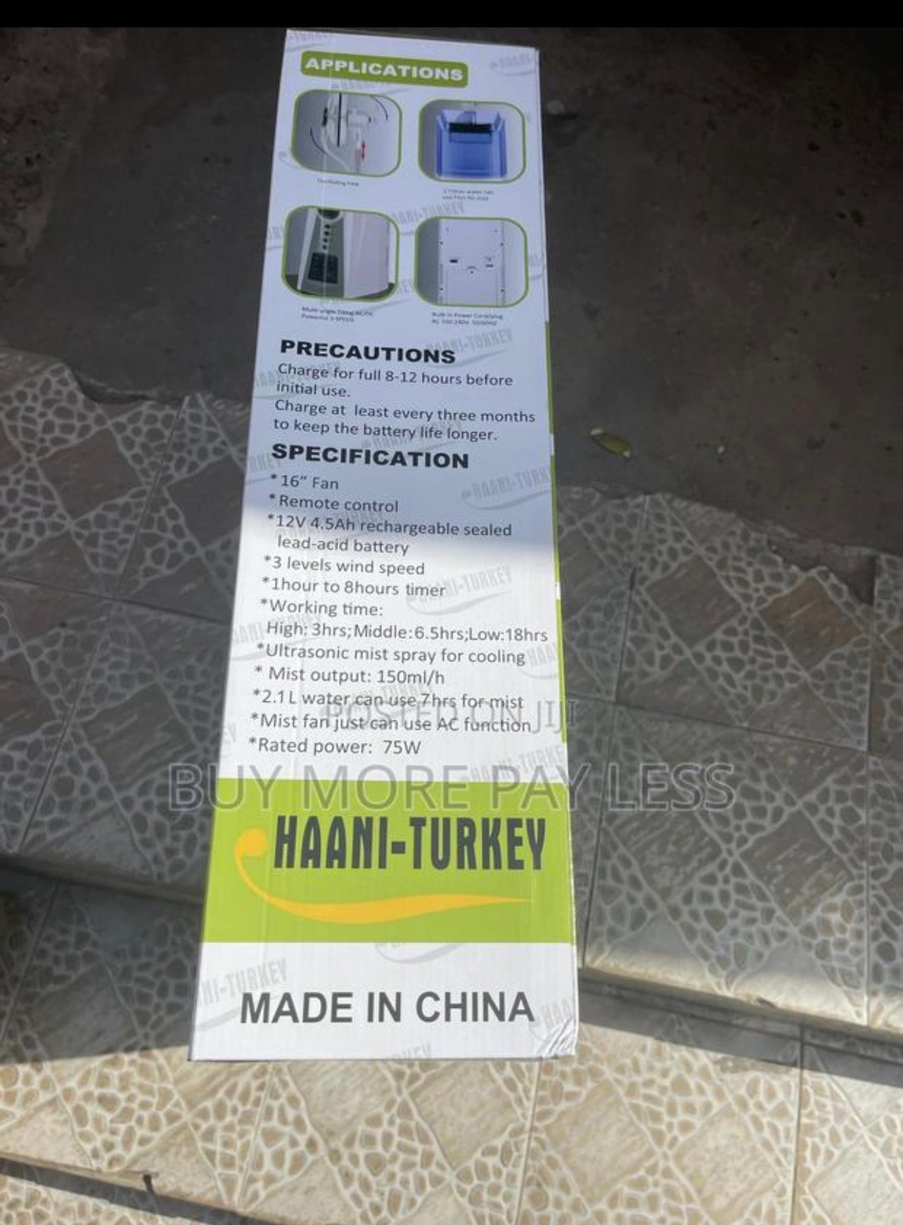 Rechargeable mist fan