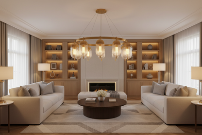 3in1 Glass gold head ceiling light