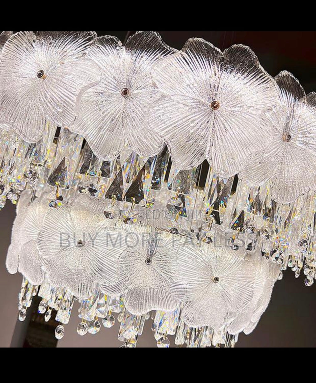 Multi tier crystal chandelier
