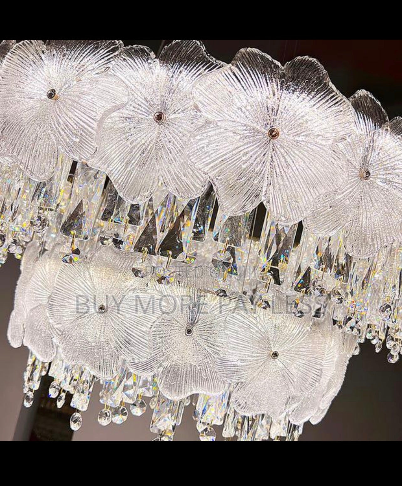 Multi tier crystal chandelier