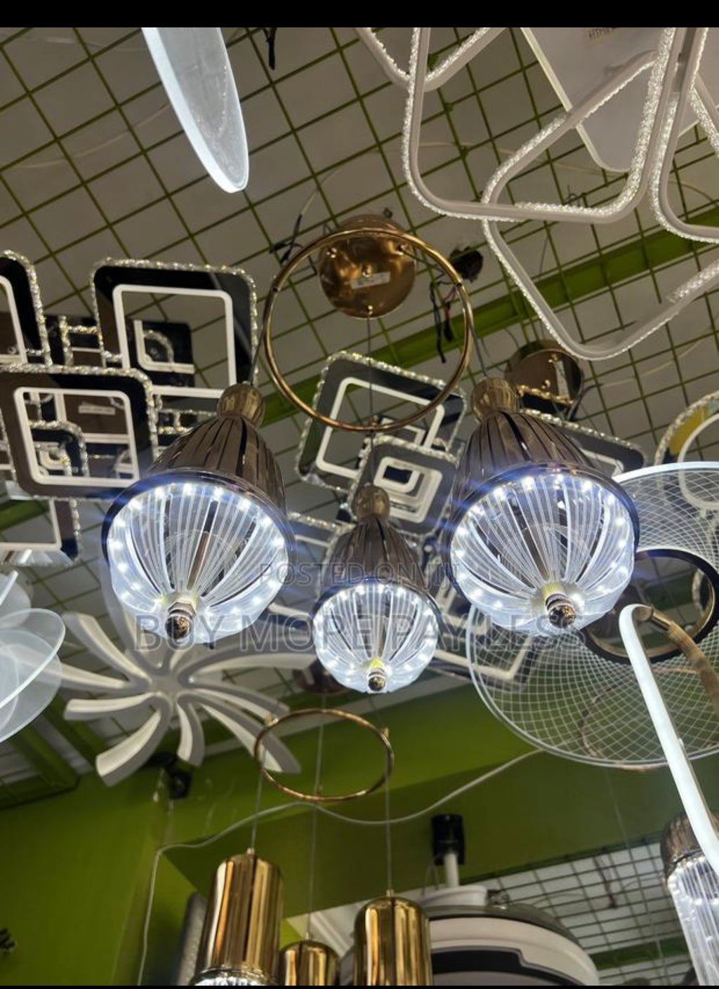 Modern multi head LED cluster pendant chandelier