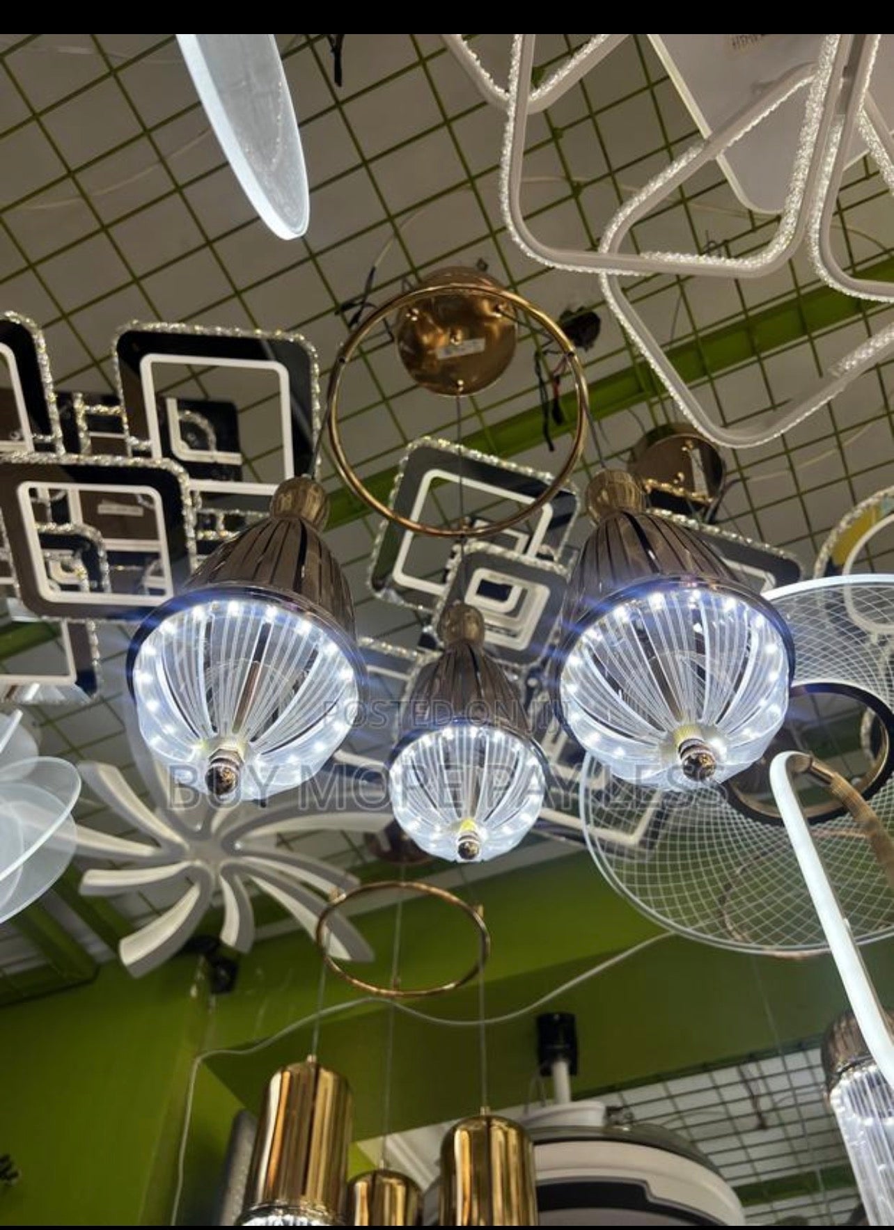 Modern multi head LED cluster pendant chandelier