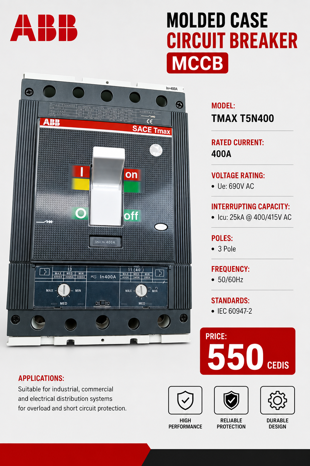 ABB SACE Tmax T5 series molded case circuit breaker (MCCB)