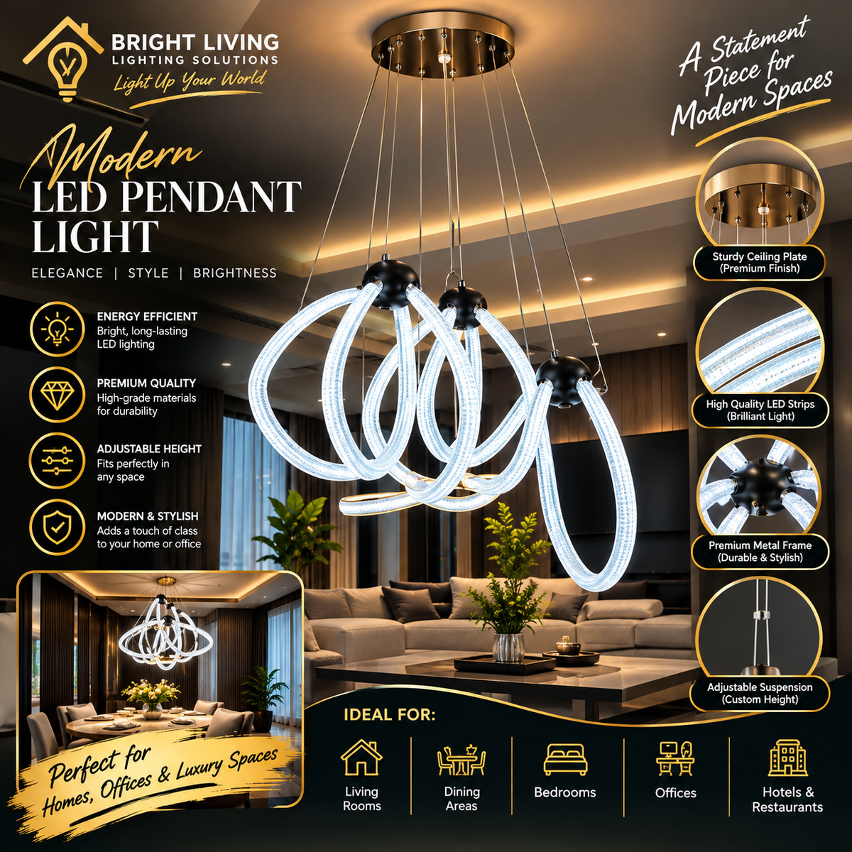 Modern LED chandelier