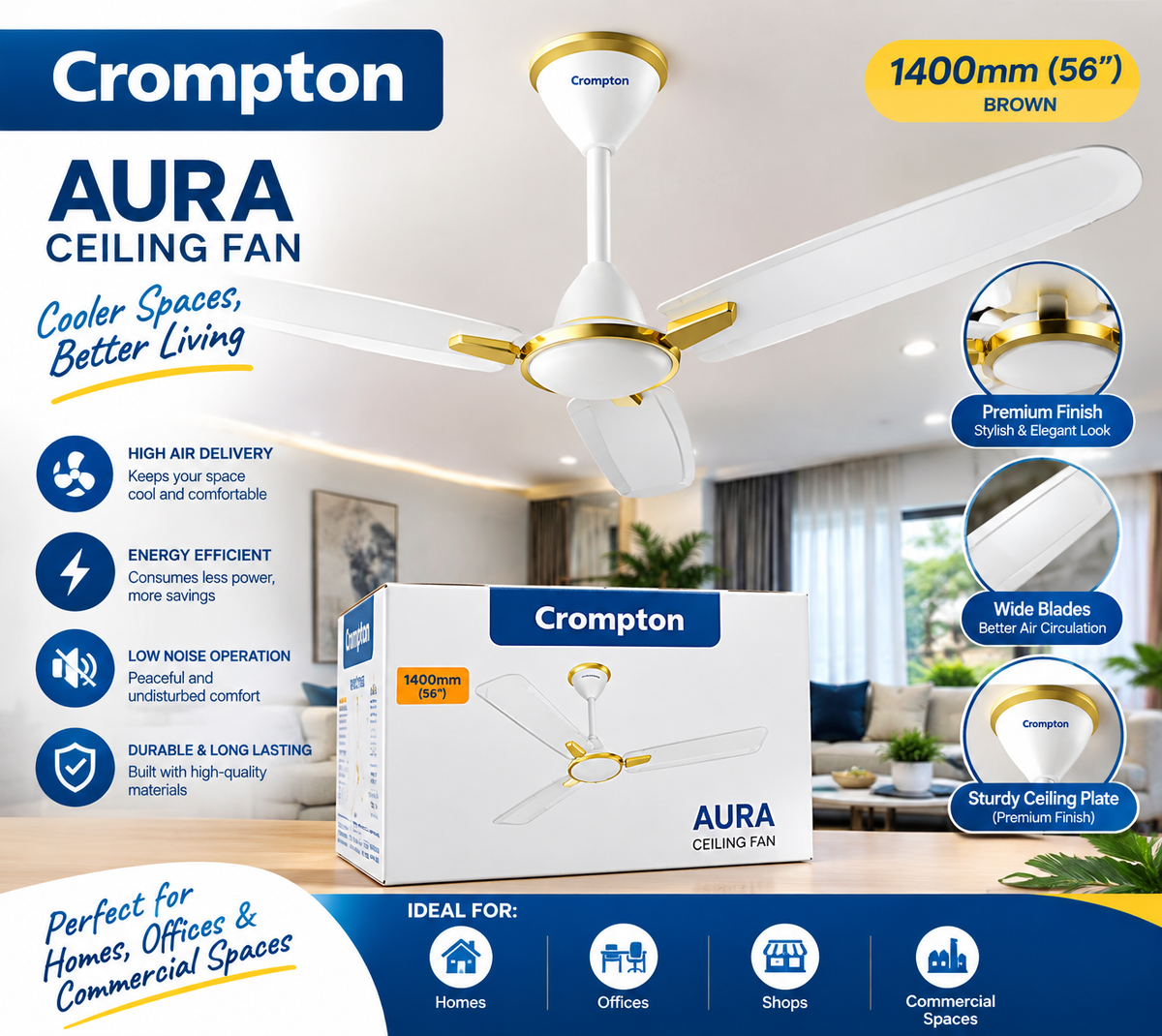 Crompton aura ceiling fan