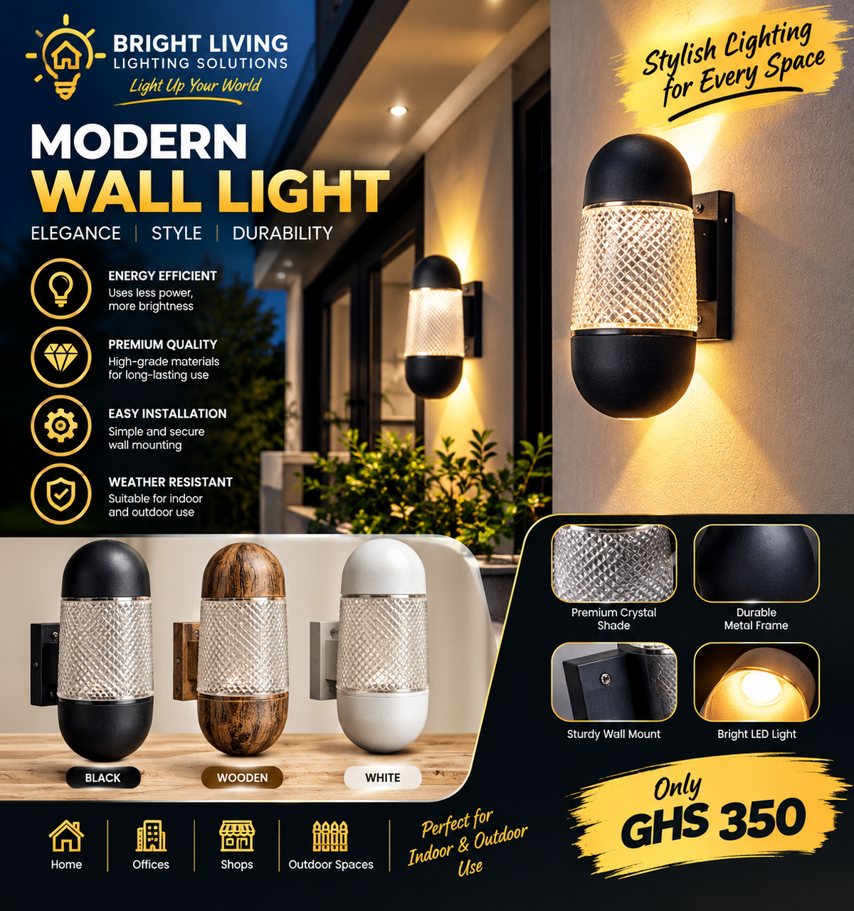 Cast wall light fence light