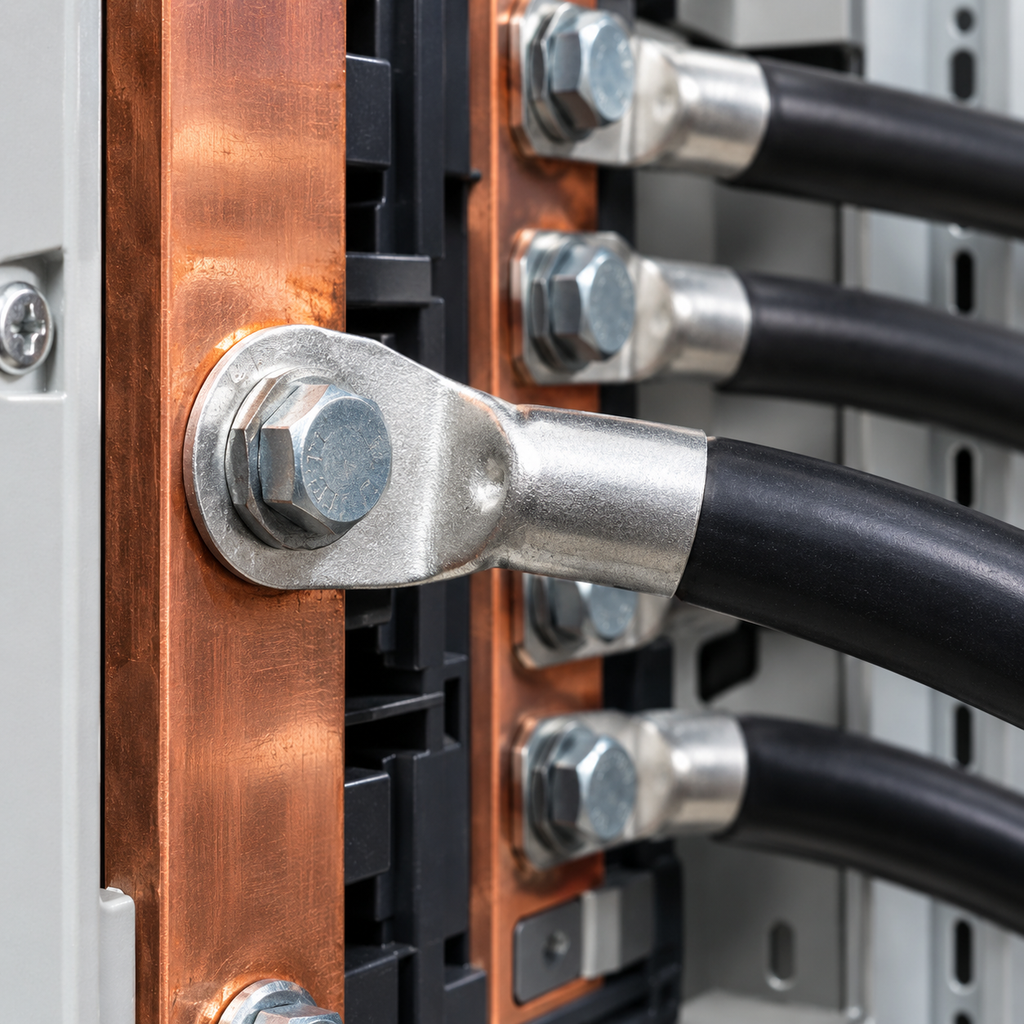 Copper tube crimp cable lug