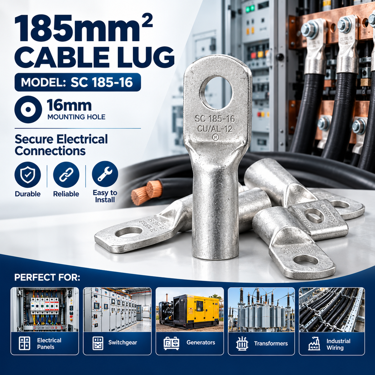 SC 185-16 tinned copper cable lugs