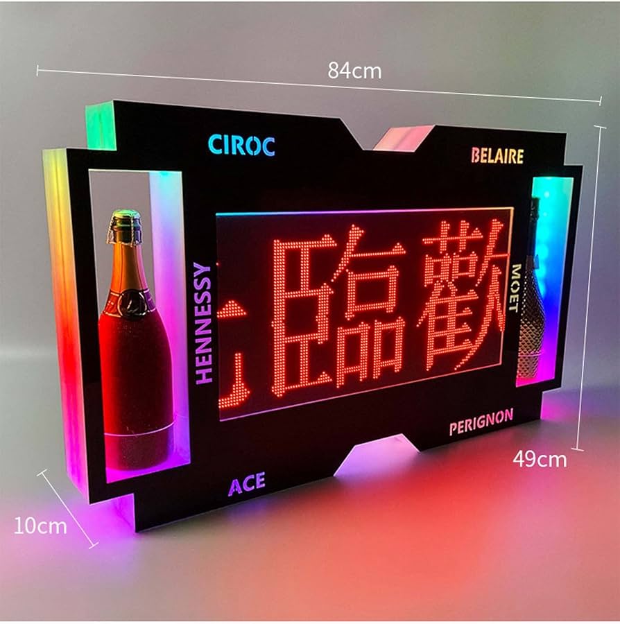Programmable LED VIP bottle presenter sign