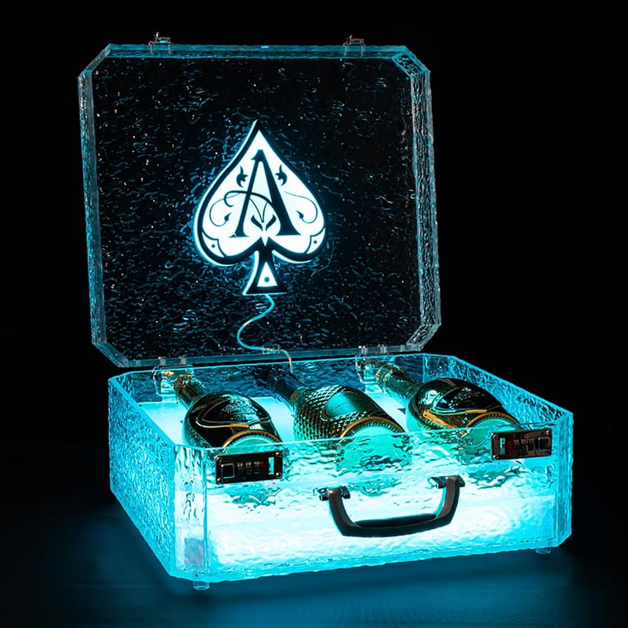 Ace of Spades LED Champagne Presenter Suitcase