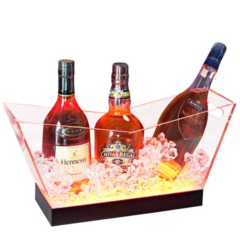 boat-shaped, color-changing LED ice bucket