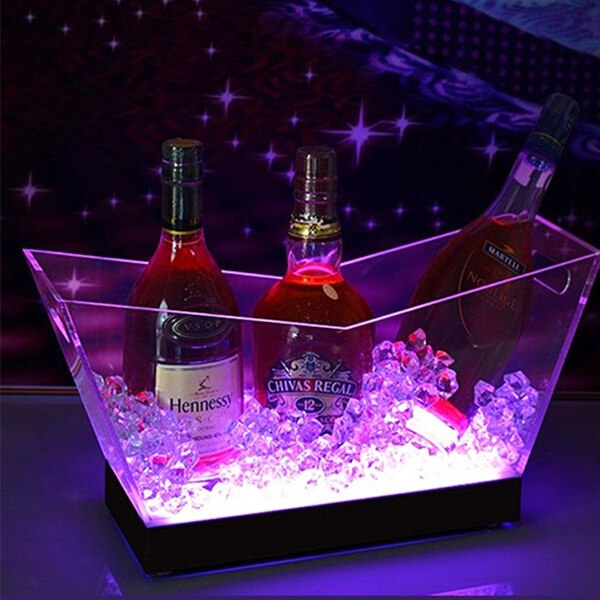 boat-shaped, color-changing LED ice bucket