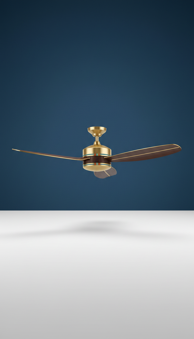 Ceiling Fan With Gold Blade Accents