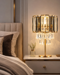 K9 crystal bedside table lamp in a modern bedroom