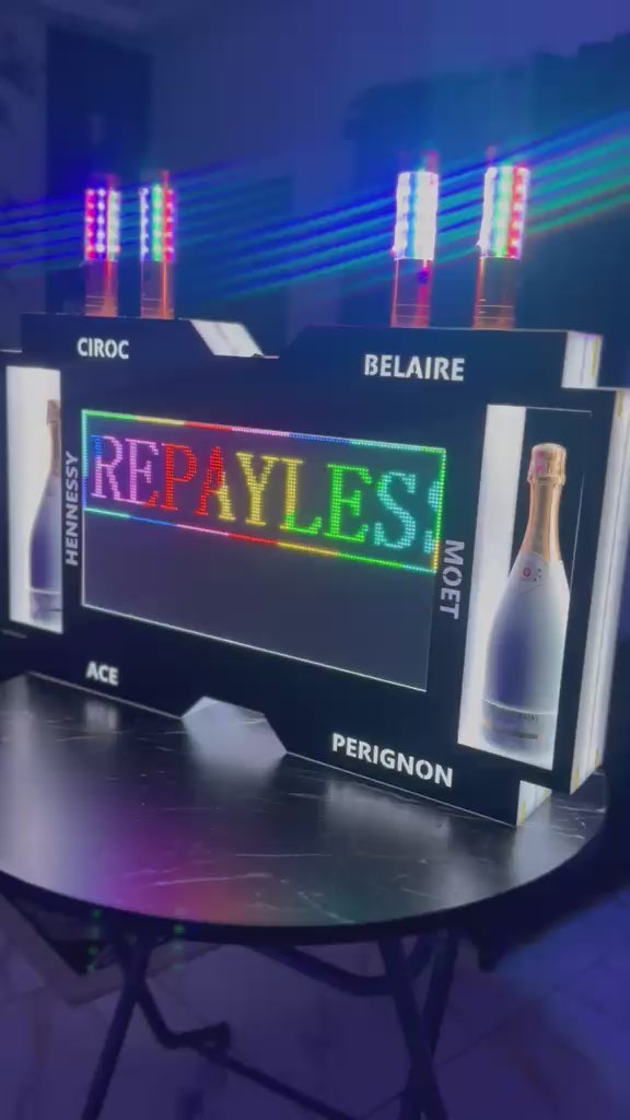 Programmable LED VIP bottle presenter sign